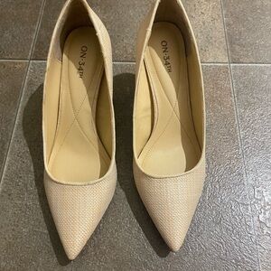 ON 34th Beige Pointed Toe Heels